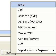 RIEŠENIE Na import akéhoko vek súboru z MS Excel do programu použijete funkciu Import Excel.