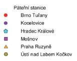 5 Příslušnost výsledných testovaných stanic k páteřním stanicím dle varianty B pro LEDEN. Období 1981 2000.