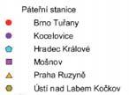 4 Příslušnost testovaných stanic k páteřním stanicím dle varianty A pro LEDEN. Období 1981 2000.