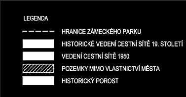 cestní sítě dle historických plánu a