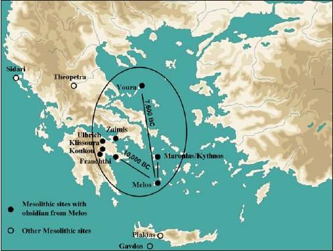 neolitického balíčku a dále je rozvíjejících až do podoby klasického neolitu (Reingruber 2011) Mezolitické lokality jsou v oblasti egejského moře zatím poměrně