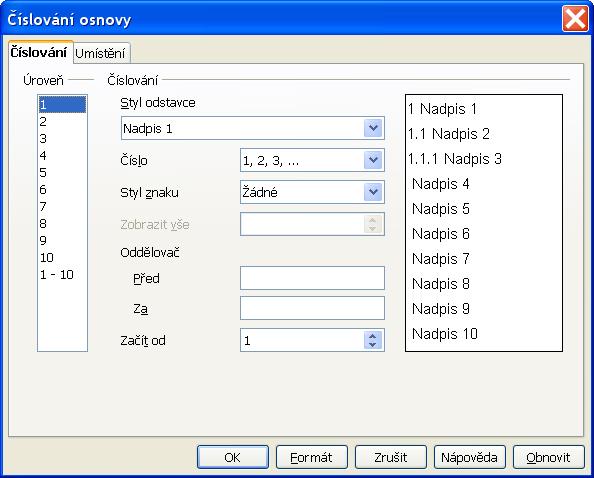 KAPITOLA 3 OPENOFFICE.ORG 110 Karty Písmo, Efekty pro písmo a Umístění jsou stejné jako u stylů znaků.