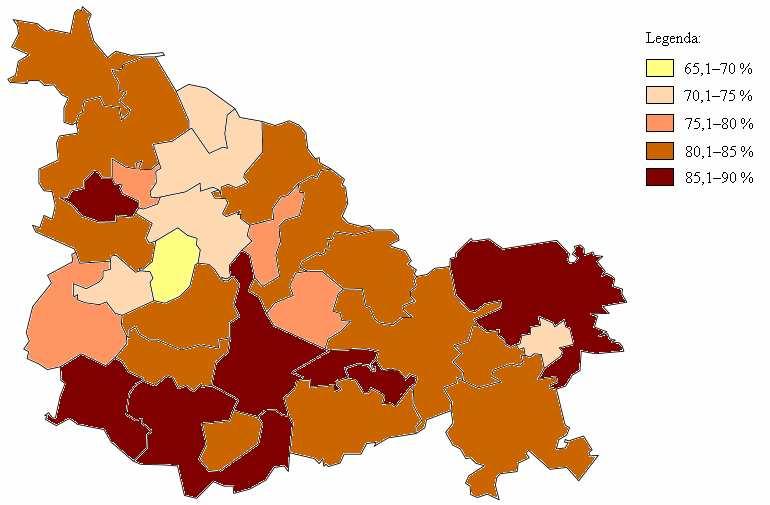 Příloha č. 31: Pracovní mikroregiony a subregiony ve Středočeském kraji upraveno podle www.czso.