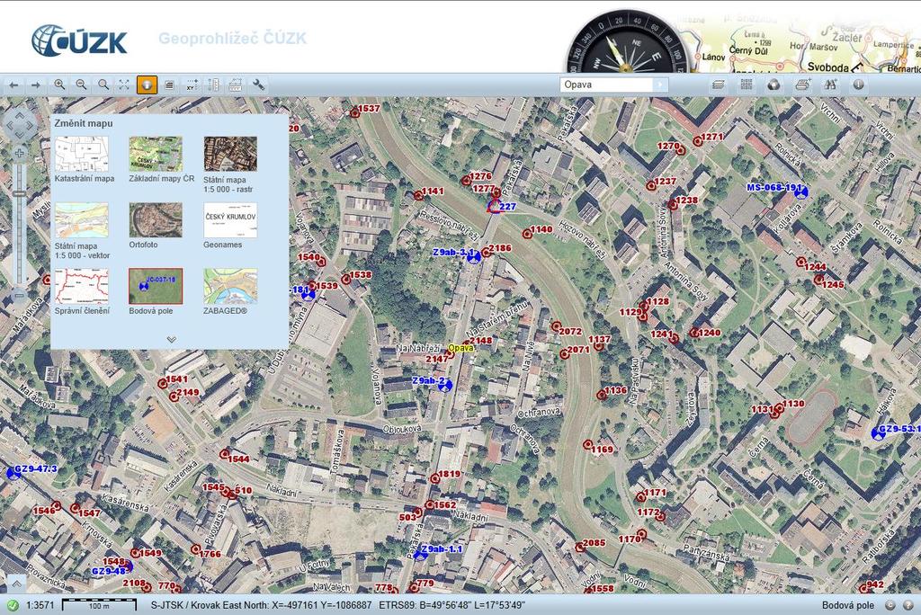 Geoprohlížeč propojení databází (1) Propojení s databází bodových polí