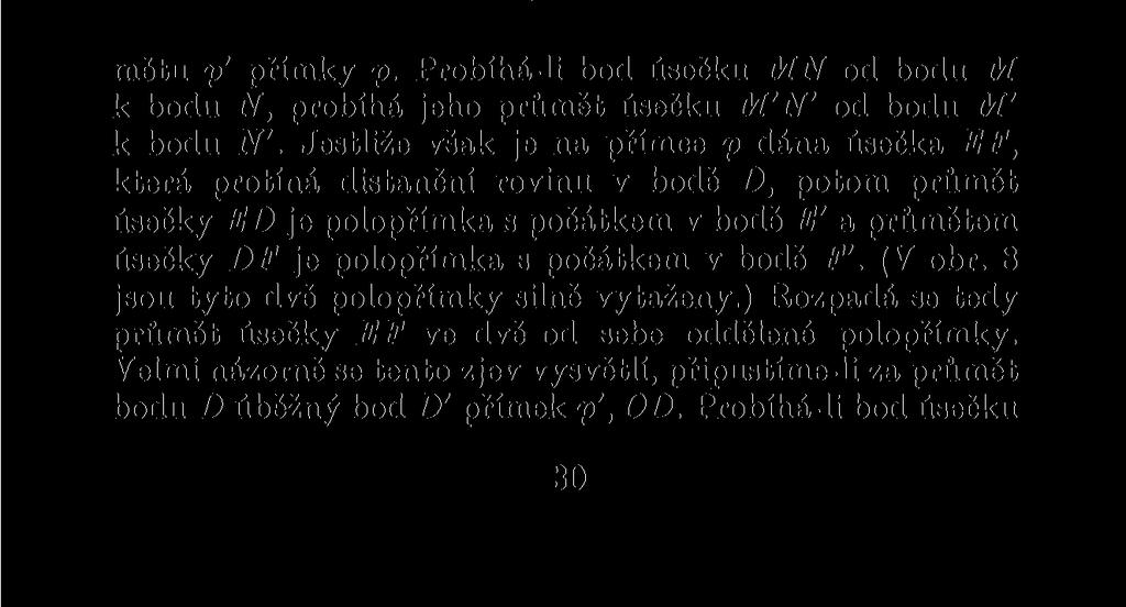 úběžné přímce roviny g, leží úběžník této přímky na úběžnici roviny g. Platí i věta obrácená.