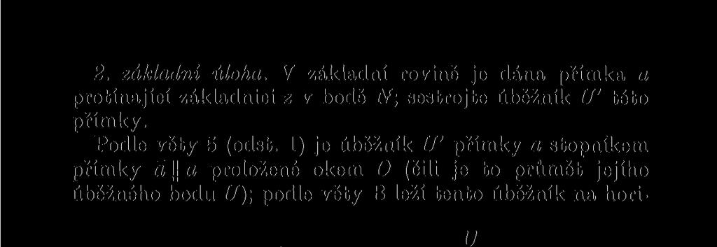 Tento úběžný bod je však sklopený úběžný bod přímky a. Z toho plyne, že konty Obr. 24. Obr. 25. 2. základní úloha.