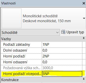 Vícepodlažní schodiště upgrade z předchozí verze Předchozí