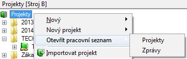 Sloupce se dají zobrazovat, skrývat, také můžete ve sloupcích třídit, filtrovat, nebo např. sčítat položky. Pomocí nabízených funkcí je možné Projekty kopírovat, editovat, mazat, popř.