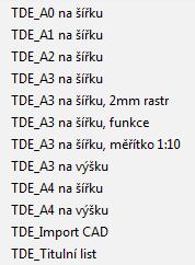Založení výkresu a listu Strana 19 Založení listu Engineering Base nabízí seznam předdefinovaných Listů tzv. Šablony listů pro aktuální projekt.