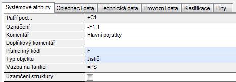 Používá se funkční struktura, která je členěna z hlediska jednotlivých umístění. To může být v Engineering Base řešeno kupříkladu tímto způsobem: Zařízení součástí umístění: +C1-F1.