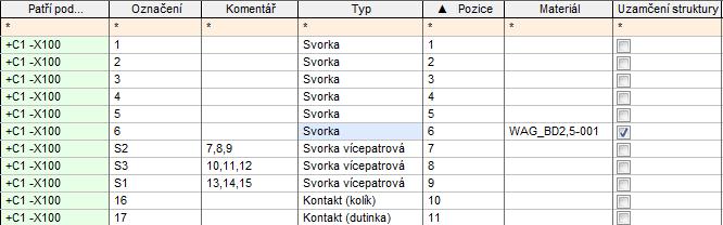 Počet a Typ: Tady se definuje počet a typ jednotlivých svorek ke svorkovnici: Svorky: Založí se bez připojovacích bodů pinů.