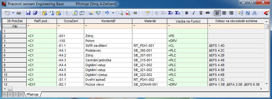 Pracovní seznamy a Reporty Strana 57 Pracovní seznamy, Vložit pracovní seznam do Visia a Report Pracovní seznam je seznam dat objektů, které se zobrazují v tabulkové podobě.