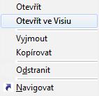 Otevření editoru Symbolů Editovat Symbol je možné přes kontextové menu Otevřít ve Visiu na požadovaném symbolu v náhledovém