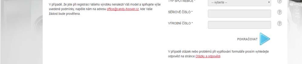 štítku. Upozornění: Částečně vyplněný formulář v průběhu registrace nelze ukládat.