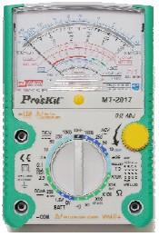 MT-2017 Analogový multimetr Uživatelský manuál Úvod Tento multimetr je přesný, bezpečný, napájený bateriemi, s nastavitelným stojánkem, jedná se o snadno ovladatelný nástroj s robustním ochranným