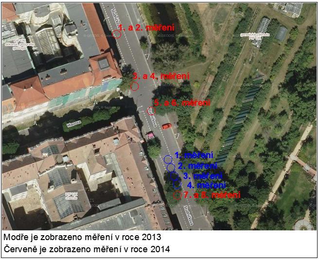 linek MHD MČ Praha 4 nesouhlasí, abych zde provedl měření. Z tohoto důvodu jsem komunikaci zhodnotil jen opticky.