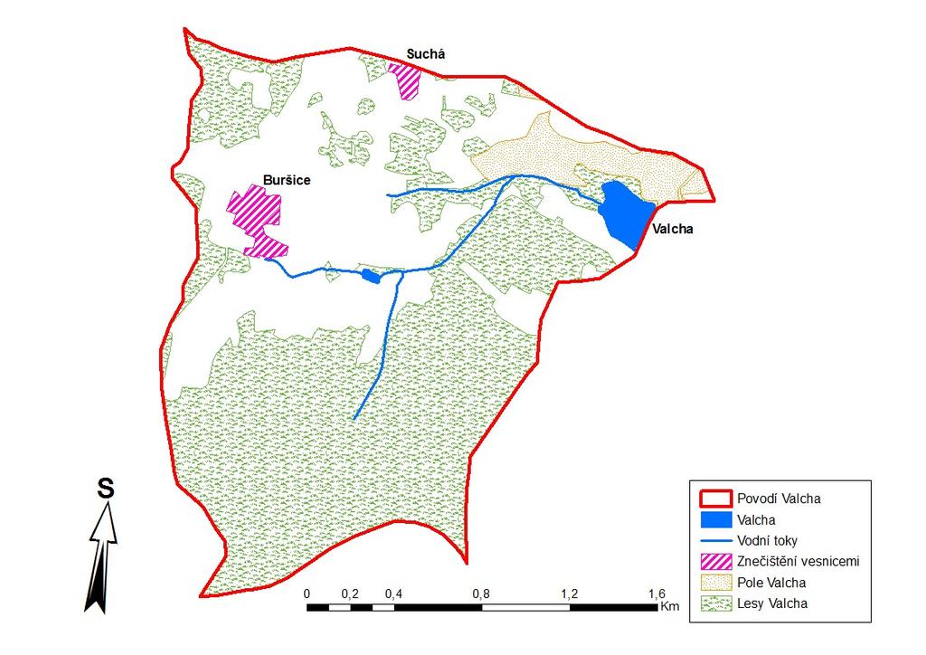 14.11.3. Rybník Valcha (MZe) Bodové zdroje znečištění V povodí rybníku Valcha se nenachází žádné bodové zdroje znečištění.