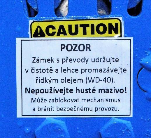 Údržba klece, skladování Klec udržujte čistou, po skončení prací je vhodné klec zbavit mechanických nečistot, opláchnout tlakovou vodou, popřípadě vydenzifikovat.