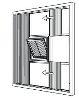 Okno musí být nejdříve srovnáno pomocí vodováhy do vodorovné polohy, poté přikotveno k o celové podkonstrukci.