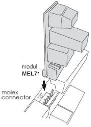 Pripojenie elektro-zámku Pripojte modul MEL-71 (nie je súčasťou balenia pohonu) na konektor J6 typu MOLEX.