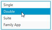 Figure 19: "Double", "Suite", "Family App"); list.setitems(items); Table View Tree View Combo Box Umožňuje uživateli zvolit jednu položky z textové nabídky.