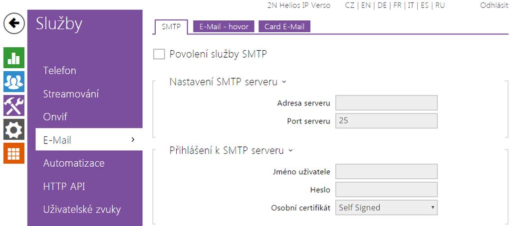 5.4.4 E-Mail Pokud chcete informovat uživatele o zmeškaných, příp.