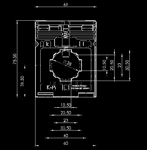 pas vodič x 30 x 10 mm 2 x 20 x 10 mm 28 mm 61 mm 75,5 mm ASK 31.