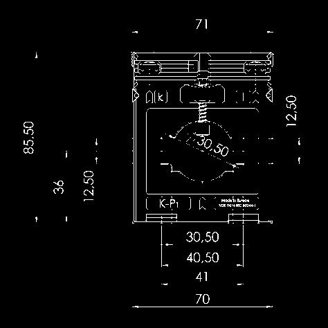 pas vodič x 40 x 12 mm 30 x 15 mm 30,5 mm 71 mm 85,5 mm 71 GHV Trading ASK 412.