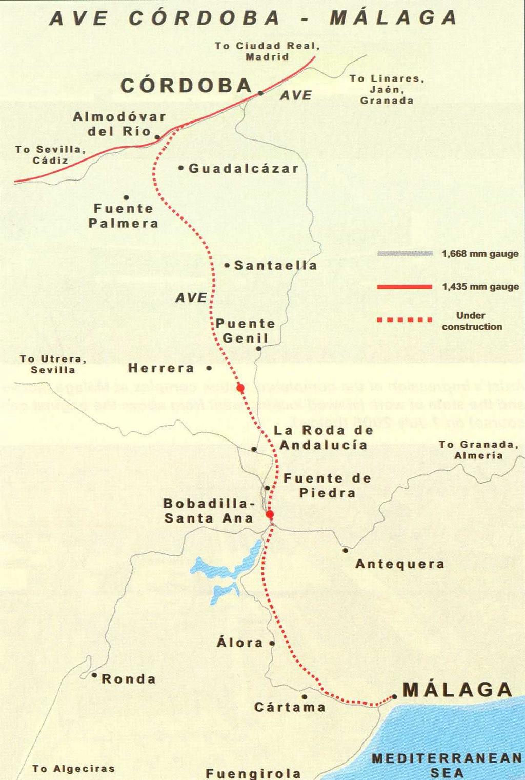 Španělsko: Córdoba Málaga most Arroyo de El Espinazo Španělsko: Córdoba Málaga