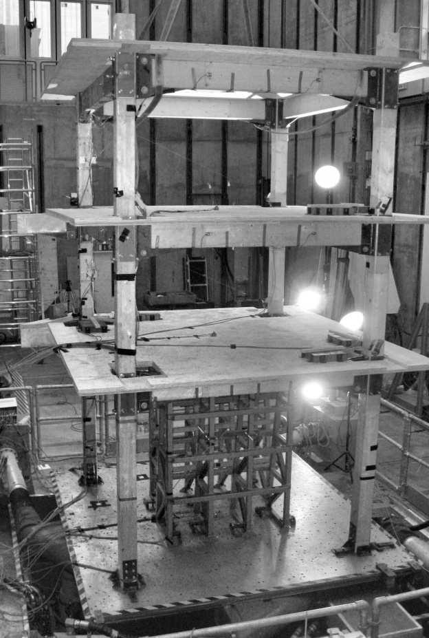 position sensor, additional mass. 3. INSTRUENTATION The frame was subjected to a series of dynamic excitations on the shaking table.