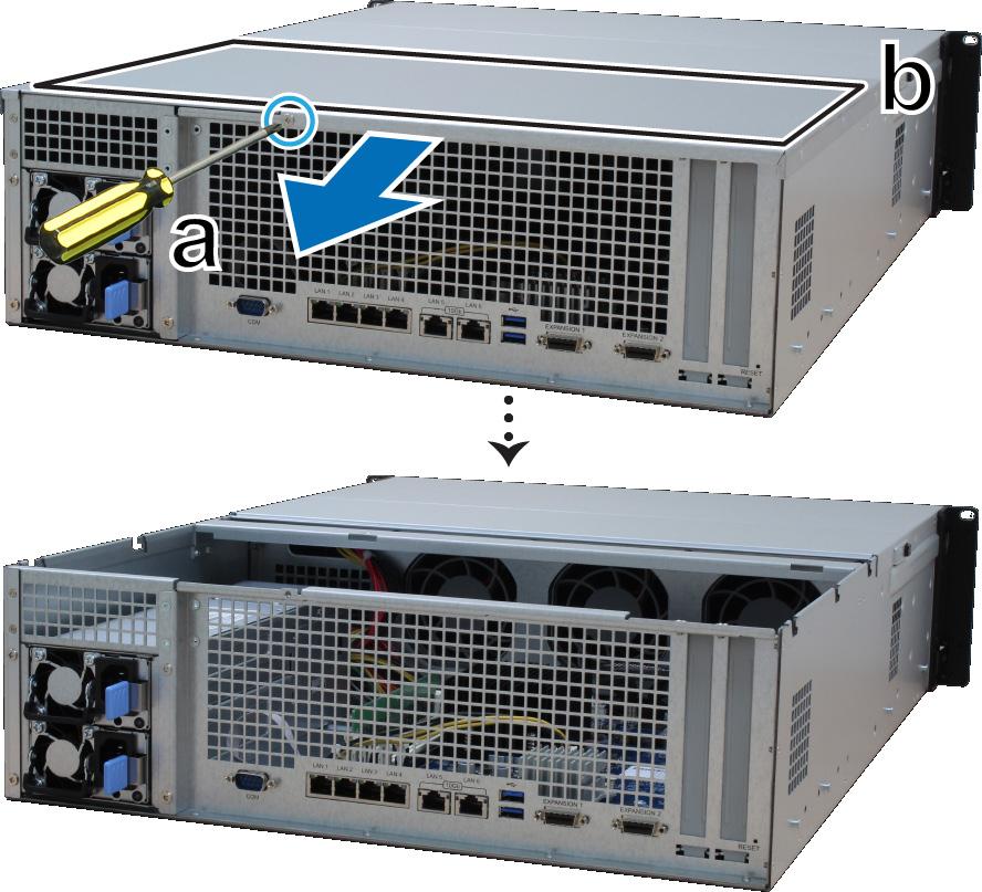 Přidání modulu paměti RAM do zařízení RackStation Volitelný modul paměti RAM od společnosti Synology je určen k rozšíření paměti zařízení RackStation.