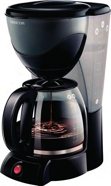 Kávovary SCE 3000BK Kávovar Ideální pro přípravu až 12 šálků překapávané kávy najednou Regulace intenzity aromatu Vyjímatelný omyvatelný trvalý filtr Funkce Anti-Drip a