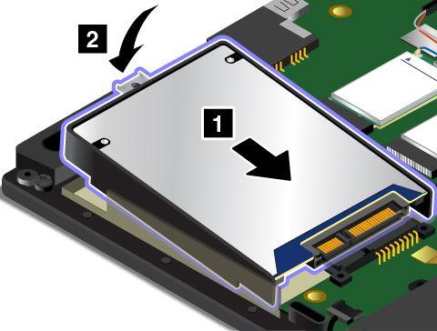 Nainstalujte novou jednotku pevného disku nebo jednotku SSD s rámečkem. 9.