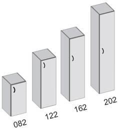 Txx Skříně se zásuvkami š = 798 mm S4 Skříně otevřené (regály) š = 400 mm bok zásuvky je kovový - MEPLA, dno zásuvky LTD 18 mm - bílé TB T08 42 6 552 TB S4 081 1 363 TB T12 42 6 768 TB S4 121 1 653