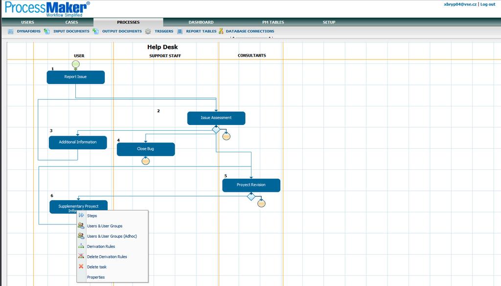 PROCESS MAKER Obrázek 35 - Ukízka prostředí aplikace Process Maker Název Výrobce Licencování (cena) Systémové požadavky WWW adresa Základní informace Process Maker Colosa Inc.