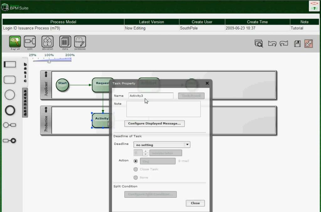QUESTETRA BPM SUITE SAAS EDITION Obrázek 37 - Prostředí aplikace Questetra BPM Suite - modelování procesu Název Výrobce Licencování (cena) Systémové požadavky WWW adresa Základní informace Questetra