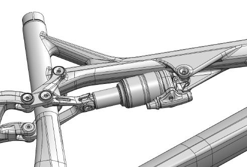 Namontujte zvolený tlumič (zdvih 100 mm = 165 mm montážní délka tlumiče, zdvih 120 mm = 184 mm montážní délka tlumiče) a dotáhněte šrouby A a B obou závěsů předepsanými utahovacími