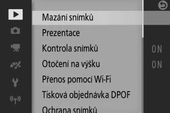 Výběr menu Klepnutím na symbol menu vyberete menu.