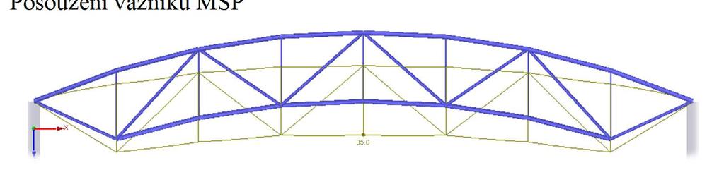 Martin Cejpek Zhodnocení variant VUT v Brně 2.2.1 Posouzení prutů vazníku MSÚ Posouzení jednotlivých prutů bylo provedeno v modulu RF-STEEL EC 3. Viz. příloha B.