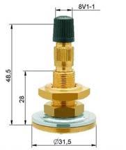 Ventily pro pneu a duše V5463 ventil dušový na patku V3.04.3 V5464 ventil dušový na patku V3.04.6 V5564 ventil dušový na patku V3.06.