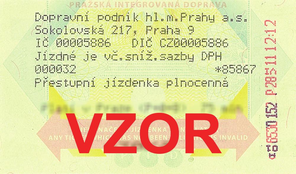 Údaje na jízdenkách označených v označovacích zařízeních Jízdenka ze stacionárního automatu čas (hodiny minuty) datum (den měsíc rok) tarifní pásmo číslo linky (pouze v tramvajích, autobusech a