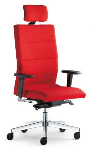 Swivel chairs can be fitted with a height and tilt-adjustable headrest.