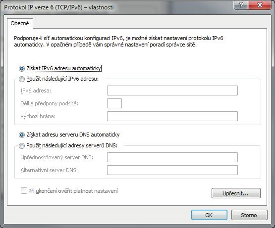 Tento postup zopakujte i pro Internet Protocol Version 6 (TCP/IPv6), potvrďte OK a zavřete všechna okna. Pro Windows 8 Pohněte myší do pravého horního rohu obrazovky.