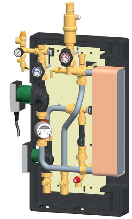 nízkym prietokom, kompletne zaizolovaná, s veľkoryso dimenzovaným nerezovým doskovým výmenníkom tepla s prednastaveným a elektricky pripojiteľným regulátorom, zabezpečuje jednoduchú a rýchlu