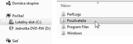 3 Pohyb vo Windows Prieskumníkovi Týmto spôsobom môžete prechádzať stromovú štruktúru priečinkov