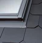 střešní konstrukci), plisovanou manžetu B3, která zajišťuje těsný spoj mezi oknem a podstřešní