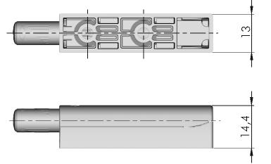 55006010IJ K PUSH dlhý 37 mm, zapustený 0,8 37,2 80 Ø12 Ø7 ITF.