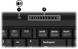 Nastavenie hlasitosti Na nastavenie hlasitosti môžete použiť niektorý z nasledujúcich ovládacích prvkov: Tlačidlá hlasitosti počítača (len vybrané modely): Ak chcete stlmiť alebo obnoviť hlasitosť,