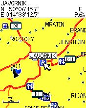 Pôvodná pozícia Používanie bodov Posúvanie bodu Nová pozícia Pre posun bodu na mape: 1. Použite funkciu FIND na vyhľadanie príslušného bodu (viď strana 36). 2. Zvýraznite voľbu Mapa a stlačte ENTER.