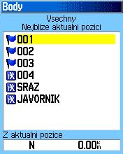 36 Používanie Vyhľadávania Meno bodu a symbol Súradnice bodu Výška Odstránenie bodu Zoznam nájdených bodov Informácie o bode Zobrazenie bodu na mape Voľby Najdi bod Vložte poznámku cez onscreen